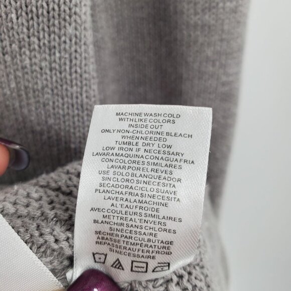 Calvin Klein Womens Cowl Neck Pullover Knit‎ Sweater Sz Medium Gray Long Sleeve - Picture 7 of 9